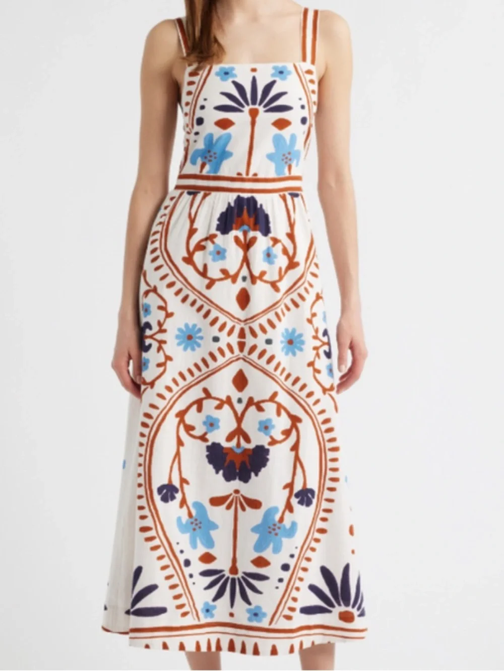 Brand new with tags Cleobella Sleeveless Button-Front Carmen Midi Sundress - Picture 2 of 4
